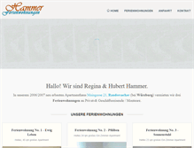 Tablet Screenshot of hammer-ferienwohnungen.de